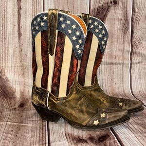 DAN POST DP3586 Liberty American Flag patriotic cowgirl western boots snip toe 9